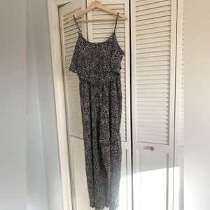 Spaghetti Strap Jumpsuit with White Polkadots. Worn once.